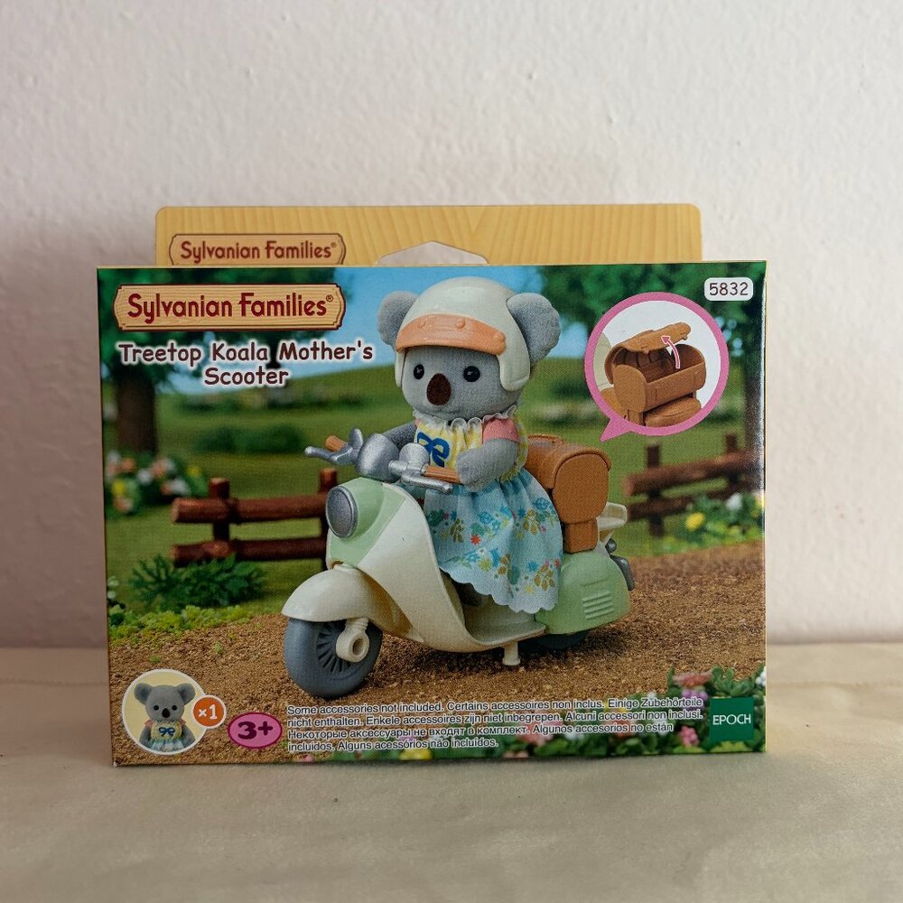 Sylvanian Families Treetop Koala Mother's Scooter Set RARE Calico Critters